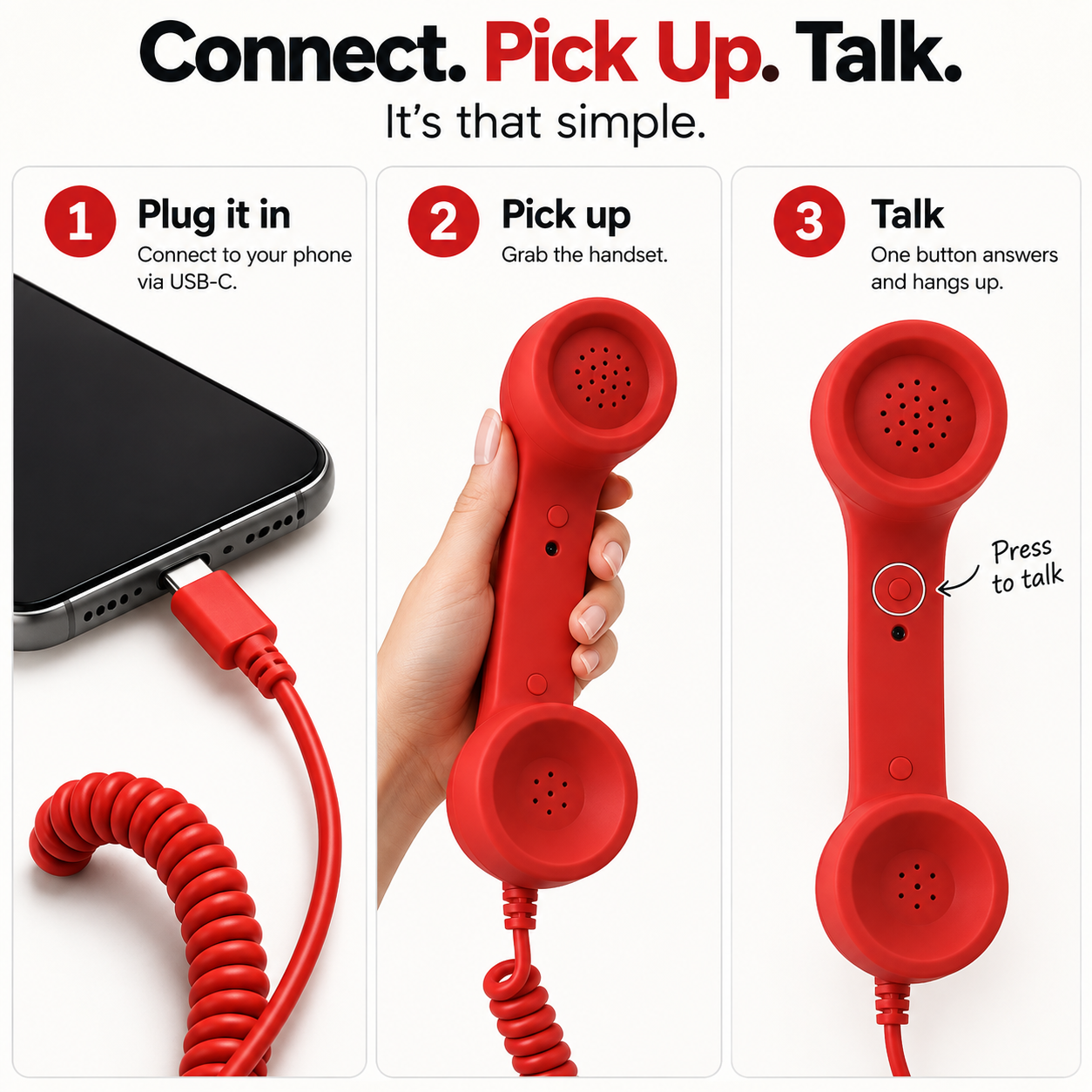 Handline™ USB-C Retro Handset